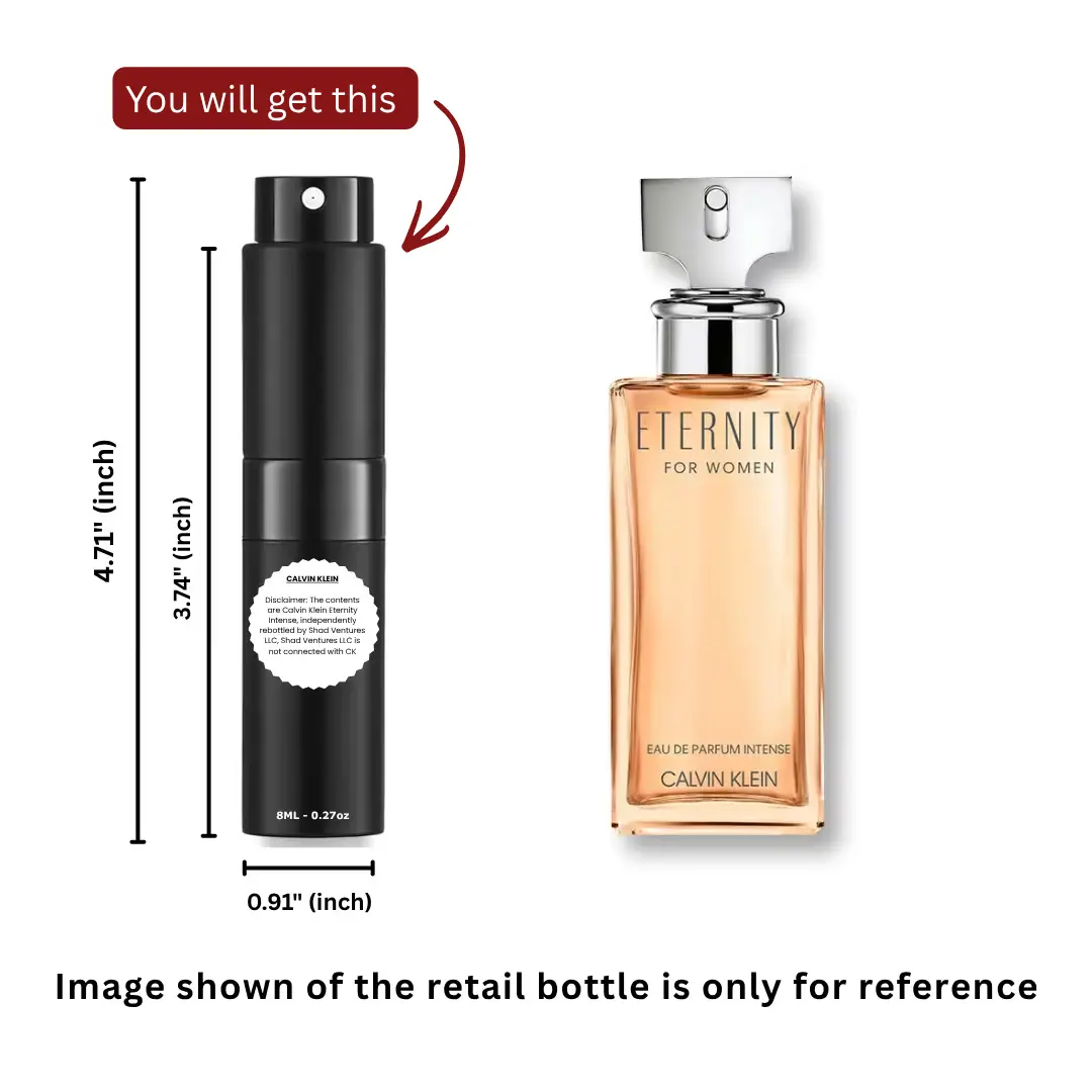 Calvin Klein Eternity Intense Eau de Parfum Women 8ml / 0.27oz – 100% Original Authentic Decanted Perfume Spray