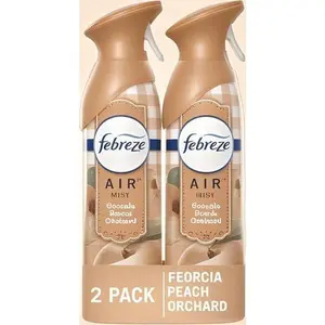 Georgia Peach Scented Odor Eliminator Spray, Long-Lasting Air Freshener for Home, 8.8oz Twin Pack, Reusable & Refillable Room Deodorizer, Natural Fragrance Spray for Indoor Spaces Perfume Aroma