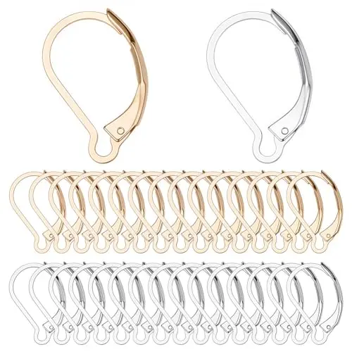 60Pcs Mixed Material & Color Leverback E