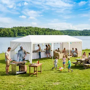 SuperDeal Party Tent Waterproof Outdoor Canopy Shelter, White, 10' x 10'/20'/30' Steel Frame Event Tent with Windows, Sidewalls & Manual, for Party Weddings & Camping