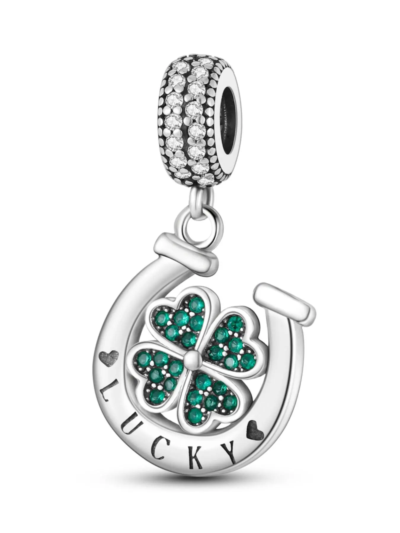 Lucky Symbol Four Leaf Clover Shaped Pendant, Rhinestone Decorated Jewelry Pendant, Cubic Zirconia Pendant, Fashion Accessories for Women & Girls, Trendy All-match & Exquisite Jewelry Accessories for Necklace Bracelet Making