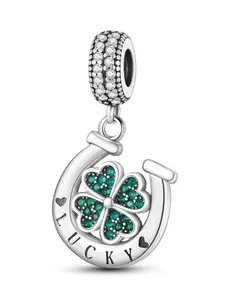 Lucky Symbol Four Leaf Clover Shaped Pendant, Rhinestone Decorated Jewelry Pendant, Cubic Zirconia Pendant, Fashion Accessories for Women & Girls, Trendy All-match & Exquisite Jewelry Accessories for Necklace Bracelet Making