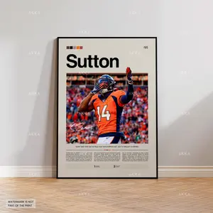 Courtland Sutton Poster, Sutton Broncos Print, Framed Sutton Denver Art, Sutton Wall Decor, Denver Broncos Print Fan Gift Idea, Sutton Art
