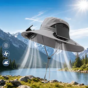 Solar-powered fan hat, available in single-fan or double-fan styles, breathable wide-brim sun hat, unisex, equipped with adjustable fan speed and adjustable strap, suitable for travel, gardening, and summer activities