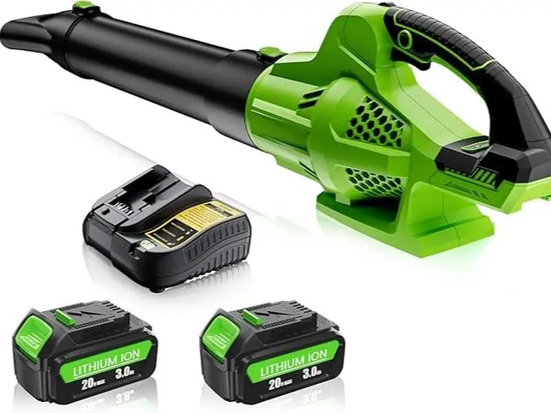 Cordless Electric Leaf Blower - Handheld Portable High Speed Lithium Blower, 500CFM 6-Speed, Rechargeable Unit & Charger Included, DEWALT 20V Battery Compatible, Ergo Handle for Lawn Care, Handheld Portable Blower