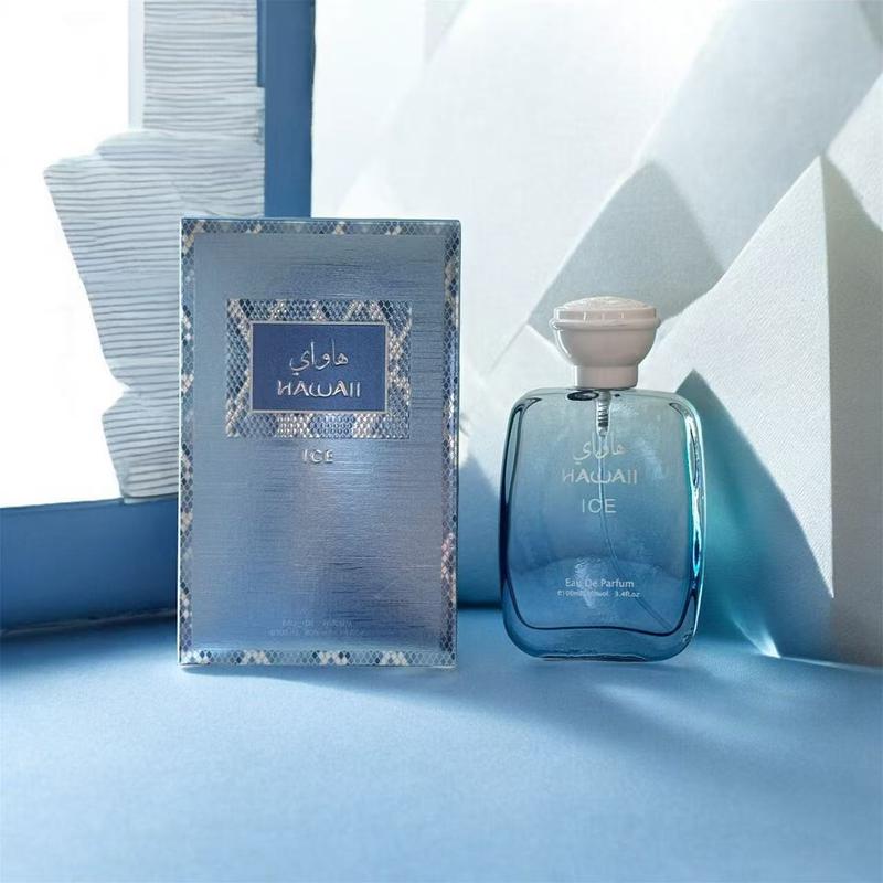 HAWAII ICE Eau De Parfum Spray 100ML(3.4 Oz) A cool, refreshing blend featuring top notes of frozen apple, bergamot, and lemon, with a base of moss, driftwood, amber, and musk