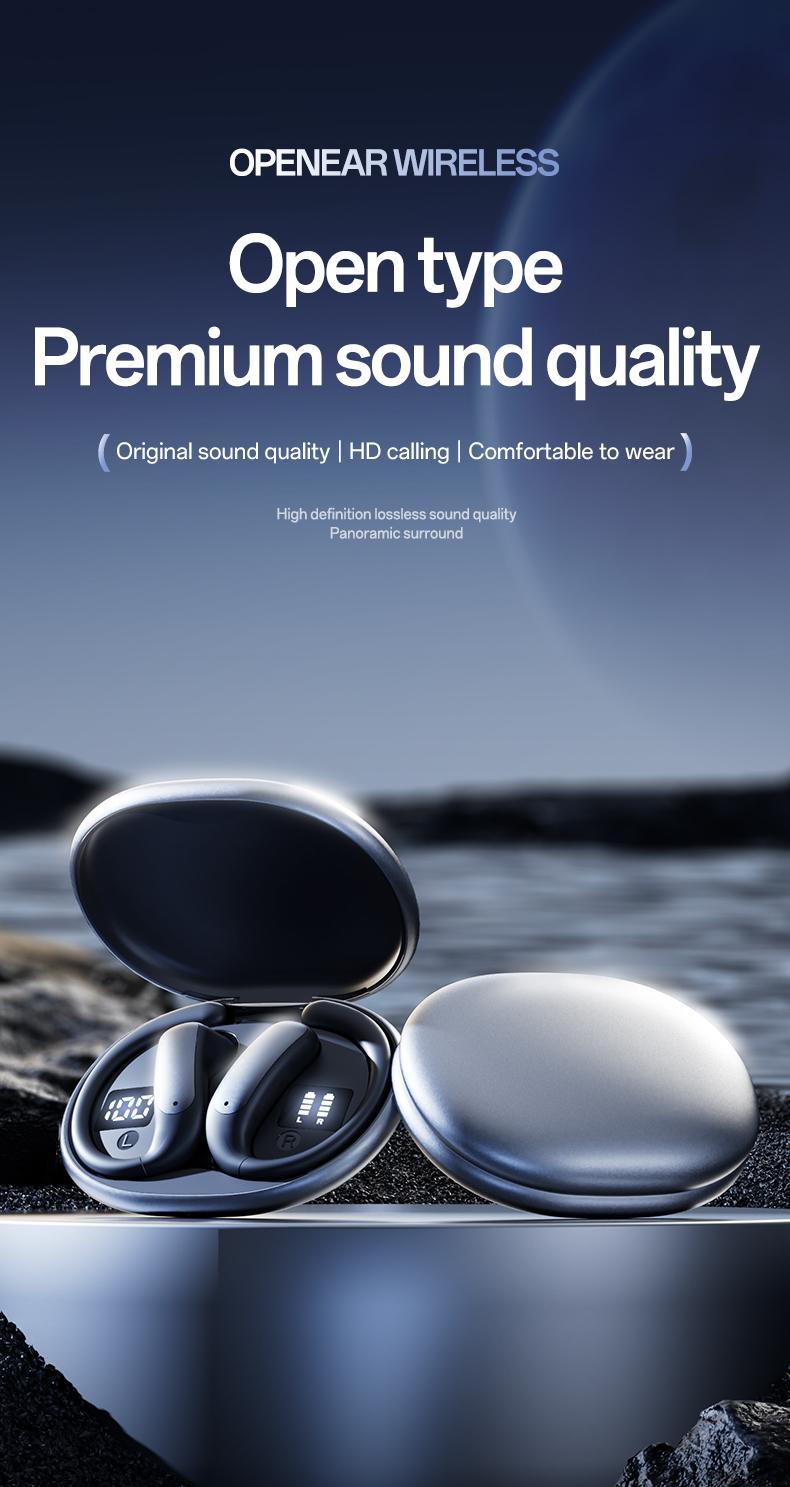 Wireless Earbuds, Sports Bluetooth Headphones, 80Hrs Playtime Ear Buds with LED Power Display, Noise Canceling Headset, IPX5 Waterproof Earphones for Workout/Running