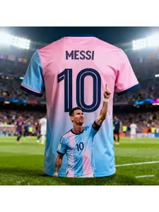 Children to adults summer 3D football T-shirt, quick drying breathable round neck T-shirt, suitable for daily outdoor activities.