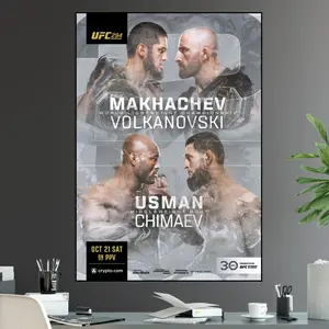 UFC 294 Makhachev Vs Alexander Volkanovski Lightweight Championship Title Fight Kamaru Usman Vs Khamzat Chimaev POSTER UNFRAMED Ultimate Fighting