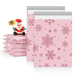 Christmas Poly Mailers 14.5x19 Inch 20Pack Shipping Bags for Clothes,Self Adhesive Shipping Envelopes for Small Business,Waterproof Mailers Poly Bags for Shipping,Packaging Mailing Bags Pink