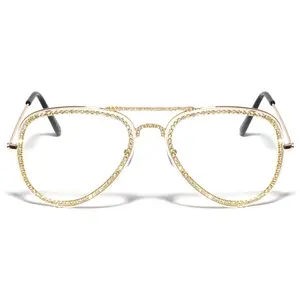 ALLENTOWN - Clear Aviators with Rhinestones Sunglases