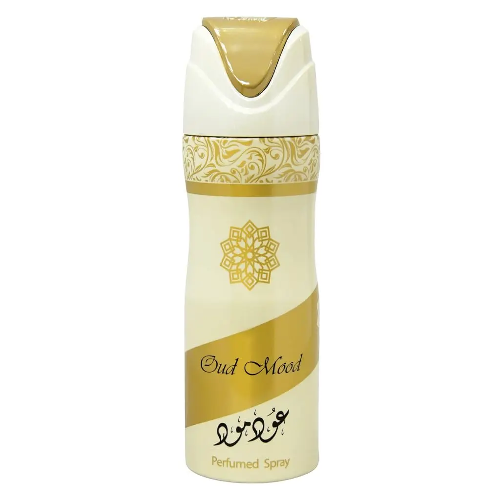 Oud Mood Perfumed Deodorant Spray for Unisex, 6.67 oz – Perfumes Arabia Aroma Body Care
