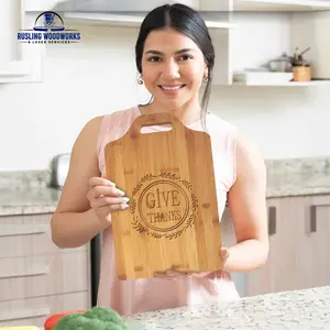 Bamboo Cutting Board with Handle; Personalized Cutting Board