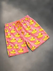 Swim Shorts for Men Funny Duck Print Drawstring Beach Trunks  Cartoon Bathing Suit Novelty Board Shorts for Vacation Pool Party Holiday Beachwear Cute Graphic Resort Swimwear Casual Travel Outfit