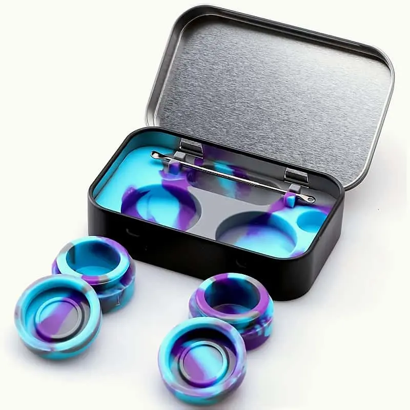 Iron Box Set, New Edition Silicone Box Divided Compartments Pill Case ...