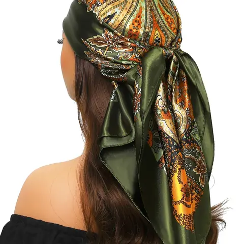 Women's Boho Style Paisley Print Square Scarf, Vintage Trendy Bandana, Fashionable Hair Accessories for Women & Girls, Paisley Print Shawl, Fashion Shawl Wrap