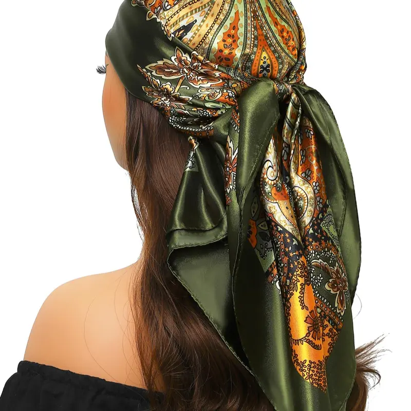 Women's Boho Style Paisley Print Square Scarf, Vintage Trendy Bandana, Fashionable Hair Accessories for Women & Girls, Paisley Print Shawl, Fashion Shawl Wrap