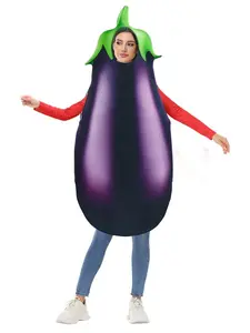 Realistic Eggplant Costume for Adults Fun Stage Vegetable Role-Play Outfit for Halloween and Carnival Parties
