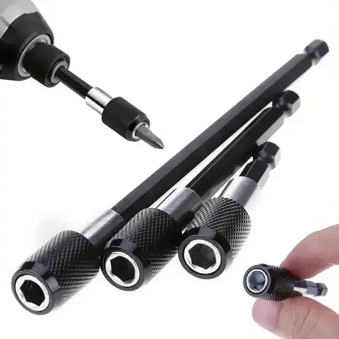 3pcs Sturdy Heavy Duty Professional Quick Release Magnetic Drill Bit Extender, Universal Impact Drill Bit Holder, Power Tool Accessory