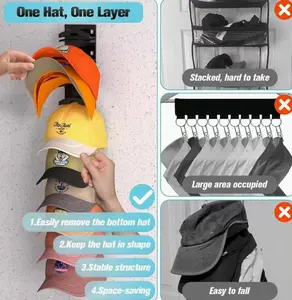 [Copy of] [Copy of] [Copy of] Portable Hat Organizer - Hat Storage and Display Rack, Baseball Cap Wall-Mounted Storage Rack