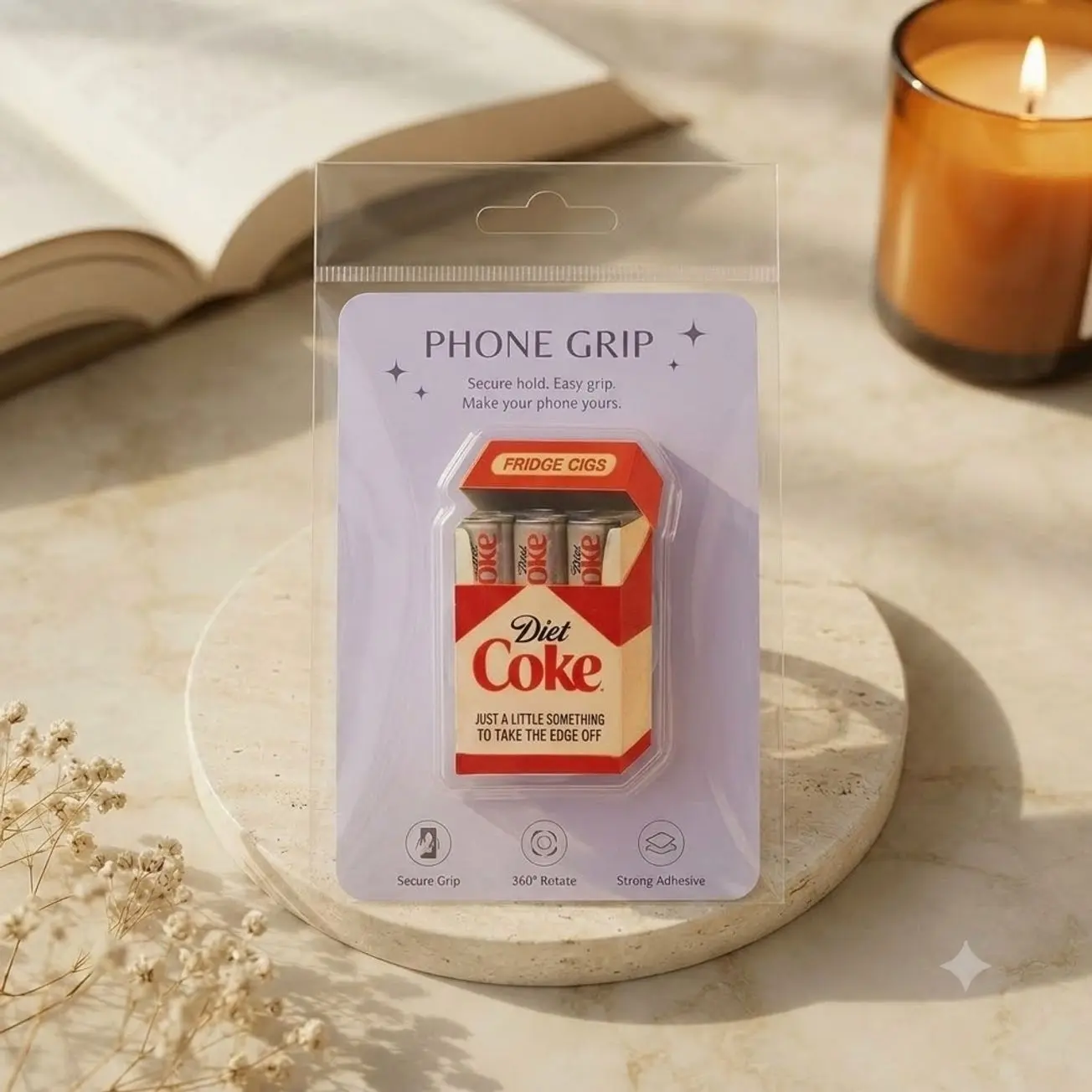 Diet Soda Aesthetic Phone Grip Funny Meme Phone Holder Gift