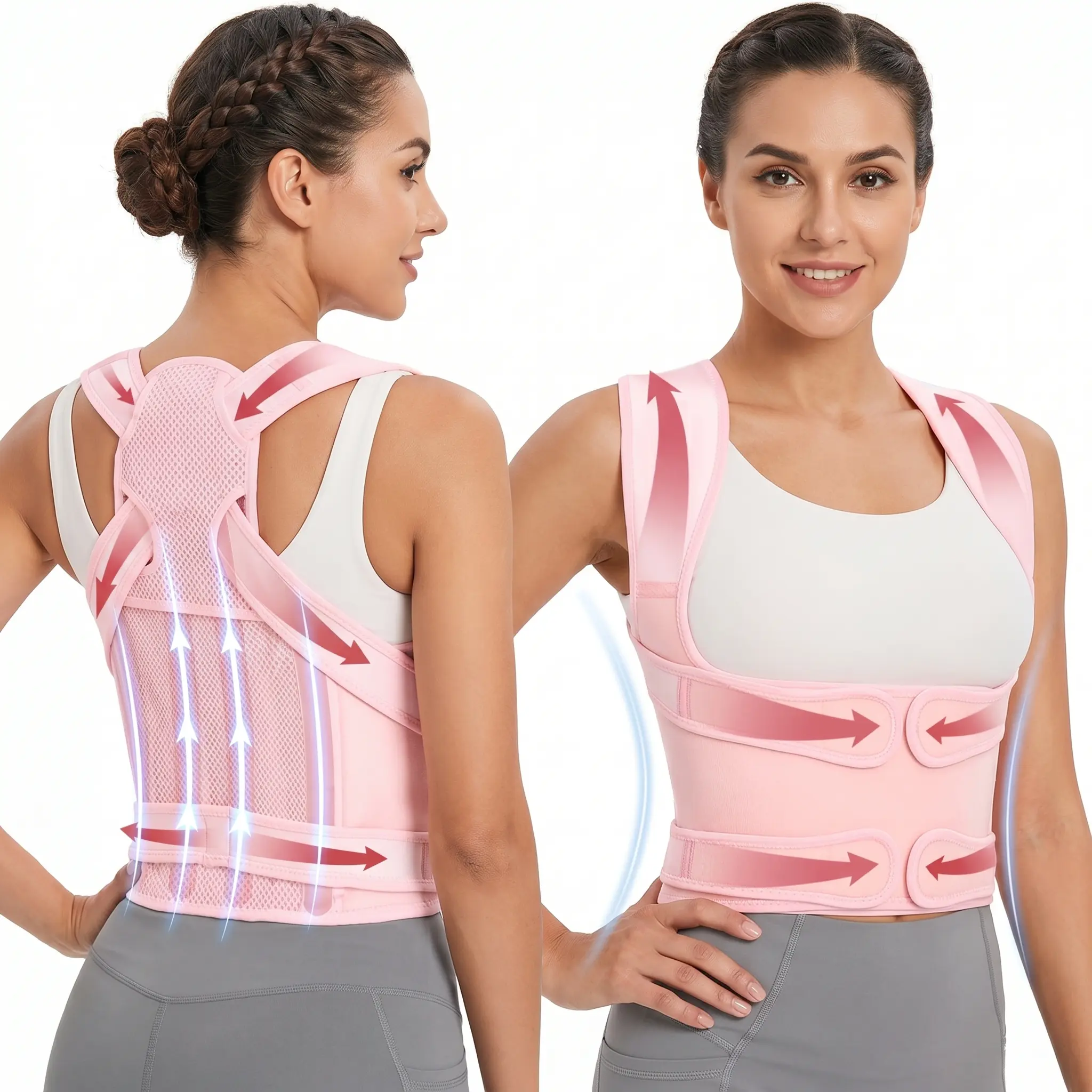 Adjustable Posture Corrector Back Brace - Ergonomic Healthcare Support, Comfortable Shoulder Straightener, Hunchback Aligner for Back Pain Relief, Spine Alignment, Unisex Fitness Accessory, Hunchback Aligners, Posture Brace