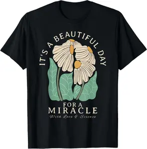 Miracle Positive Floral Transfer Day T-Shirt Casual Cotton Top for Women - Polyester Fabric, Suitable for Melanie Martinez, Womenswear, Streetwear women's  graphic  tees hot girlfriend wizard  shirt Graphic Drop Shoulder Breathable Blazer Jeans Piece