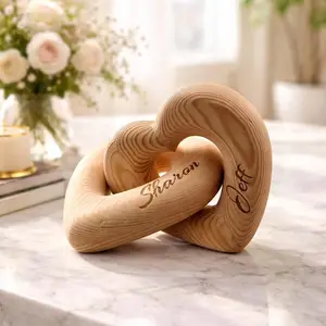 Valentine’s Day Gift with Custom Names, Personalized Infinity Heart Sculpture, Romantic Couple Keepsake, Anniversary Present for Him Her