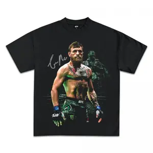Unisex Boxy Fit Heavyweight TeeConor McGregor Graphic T-Shirt, Crewneck Cotton Made In USAOrganic Cotton Boxy Fit Oversized Dropped Shoulder