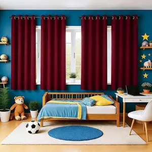 4-Piece Set, Blackout & Energy-Saving Curtains, Heat Insulation, Noise Reduction & Privacy Protection, Modern Metal Grommet Top, Suitable for Living Room, Bedroom, Balcony & Multiple Scenarios