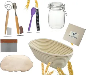 Sourdough Starter Kit - 1000ml Sourdough Starter Jar, Banneton Bread Proofing Basket & Suitable for Beginners Bakeware Utensils