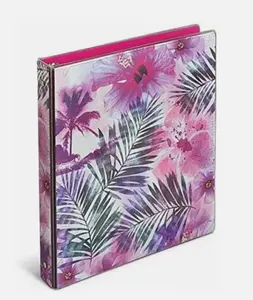 Office Depot Brand Fashion 3-Ring Binder 1" Round Rings Flowers and Palms