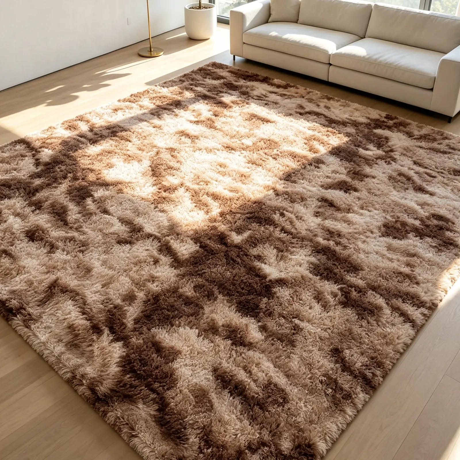 Statement-Making Long Fur Shaggy Rug, Luxuriously Fluffy Plush Carpet, Non-Slip Soft Floor Mat for Stylish Home Interiors