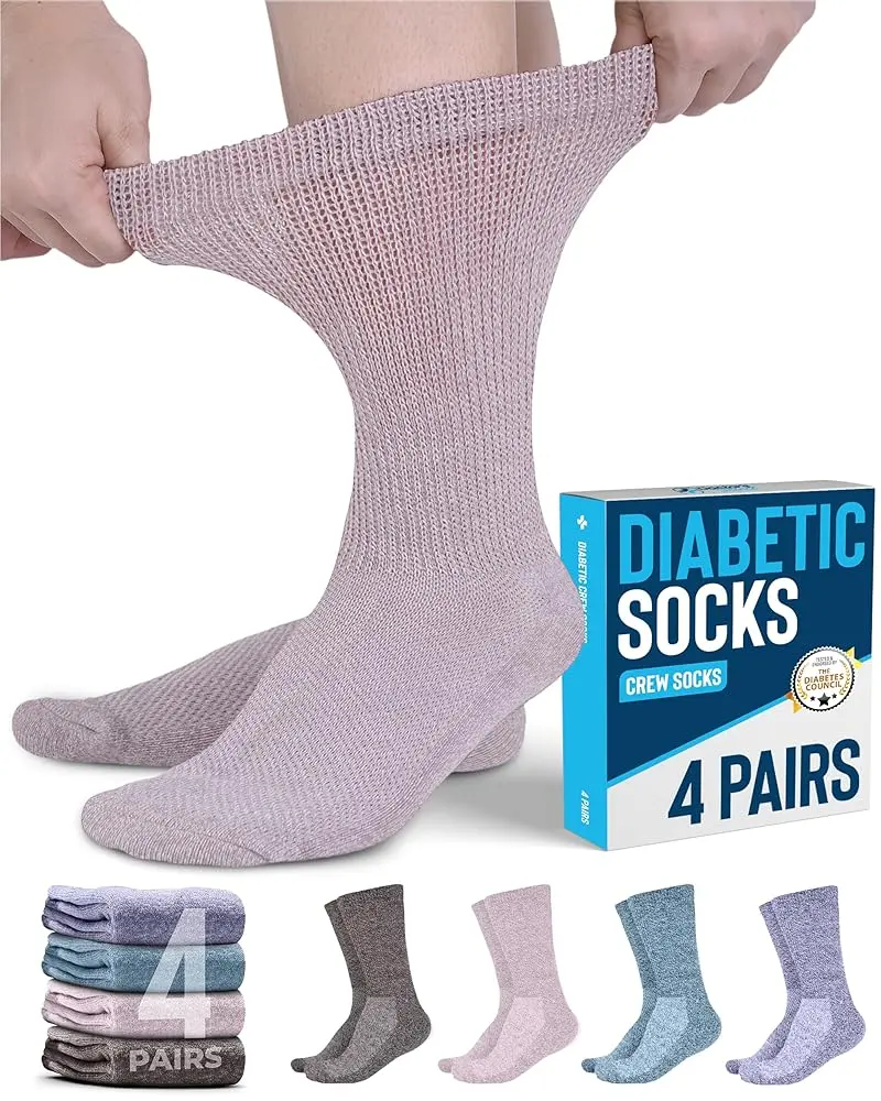 Lilac/Tan/Aqua/Brown - 4 Pairs