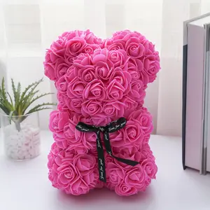 Bear Design Artificial Rose Bouquet, Lifelike Artificial Flower, Romantic Gift for Anniversary, Wedding Party Decoration