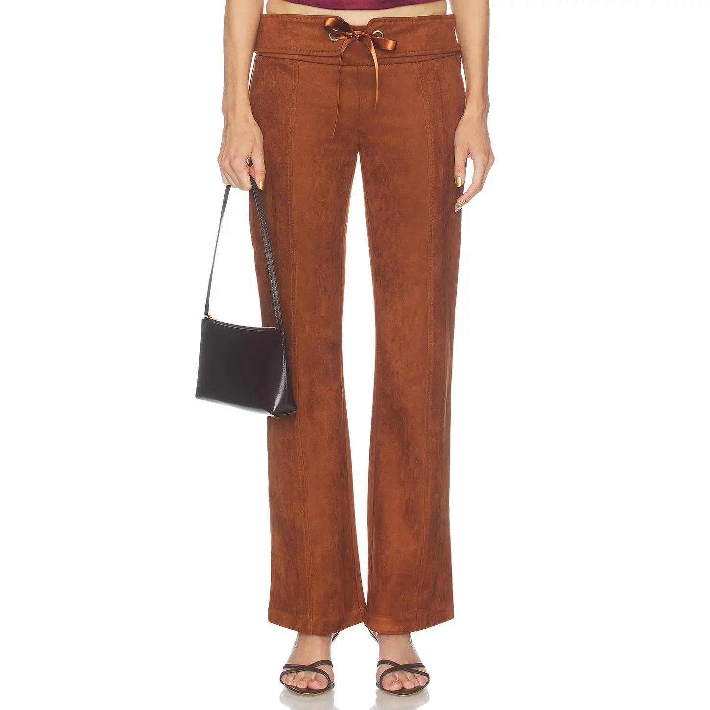 Amanda Uprichard Robin Suede Pants in Chestnut