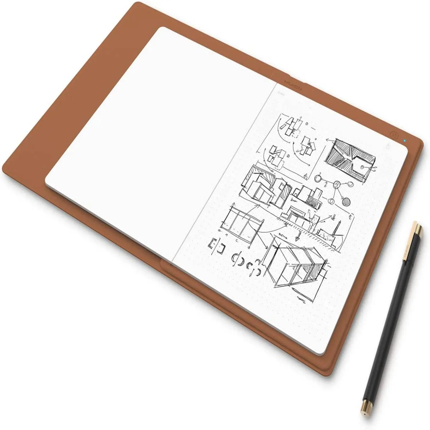 HUION Note 2-in-1 Digital Notebook Drawing Tablet - Battery-free Pen, Bluetooth Wireless, Portable Handheld Phone-compatible Electronic Writing Device with Protection Features