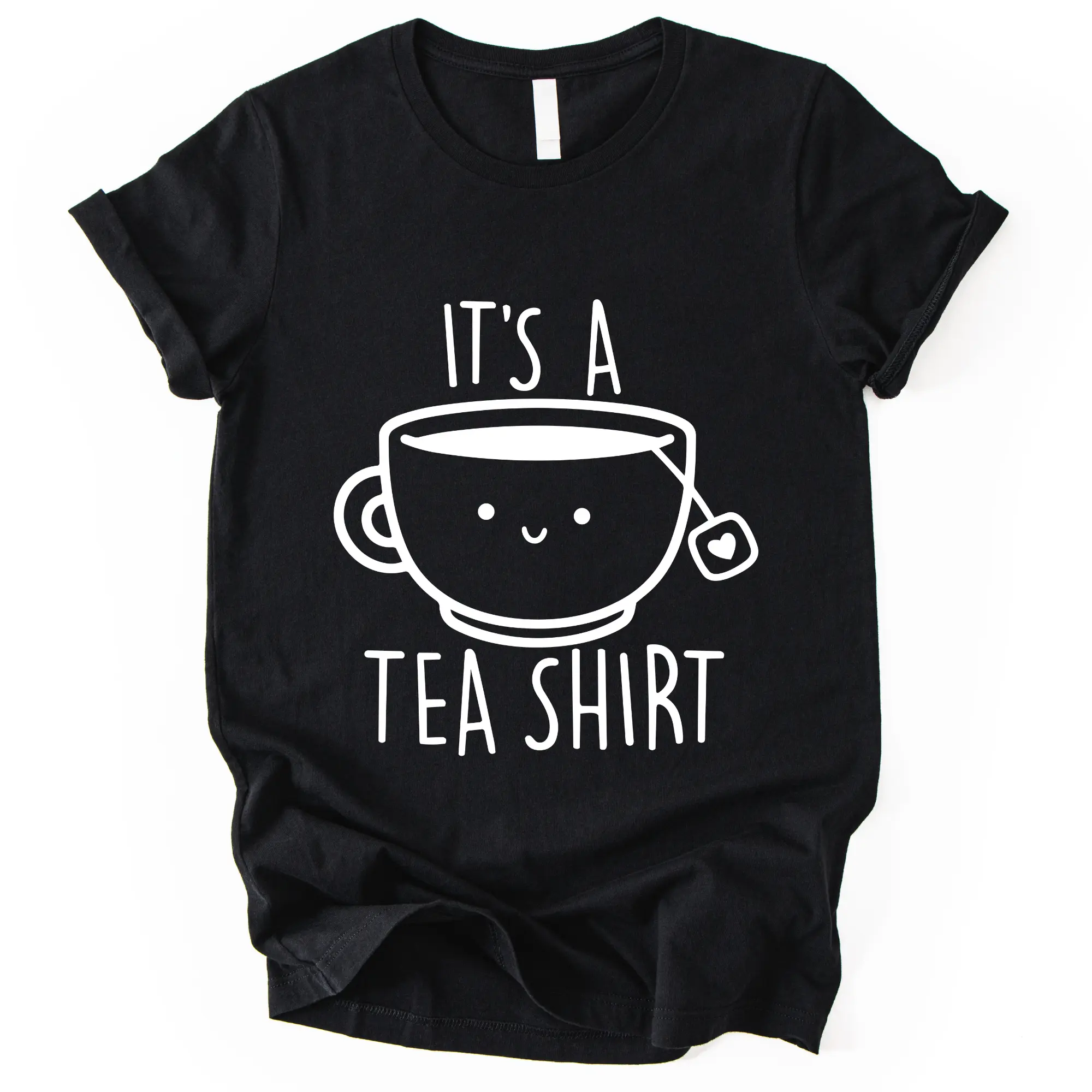 Women’s Cute Tea Cup Graphic Tee, Funny It’s a Tea Shirt, Playful Tea Lover T-Shirt, Casual Short Sleeve Top