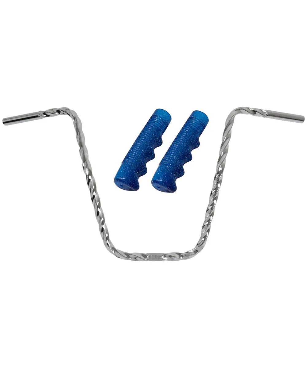 OG Lowrider Handlebar Dyno Square Twisted 16" 22.2mm Chrome & Grips Lowrider 120