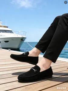 2026 Young Luxury Suede Leather Flat Slip On Loafers for Men, British Style, Versatile, Soft-Soled, Breathable Men's Shoes, Lightweight and Comfortable, a Must-Have for Men's Daily Outfits with Inelastic Demand