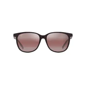 Maui Jim Ilikea Asian Fit Sunglasses R650-04 Matte Burgundy Frame Maui Rose Lenses