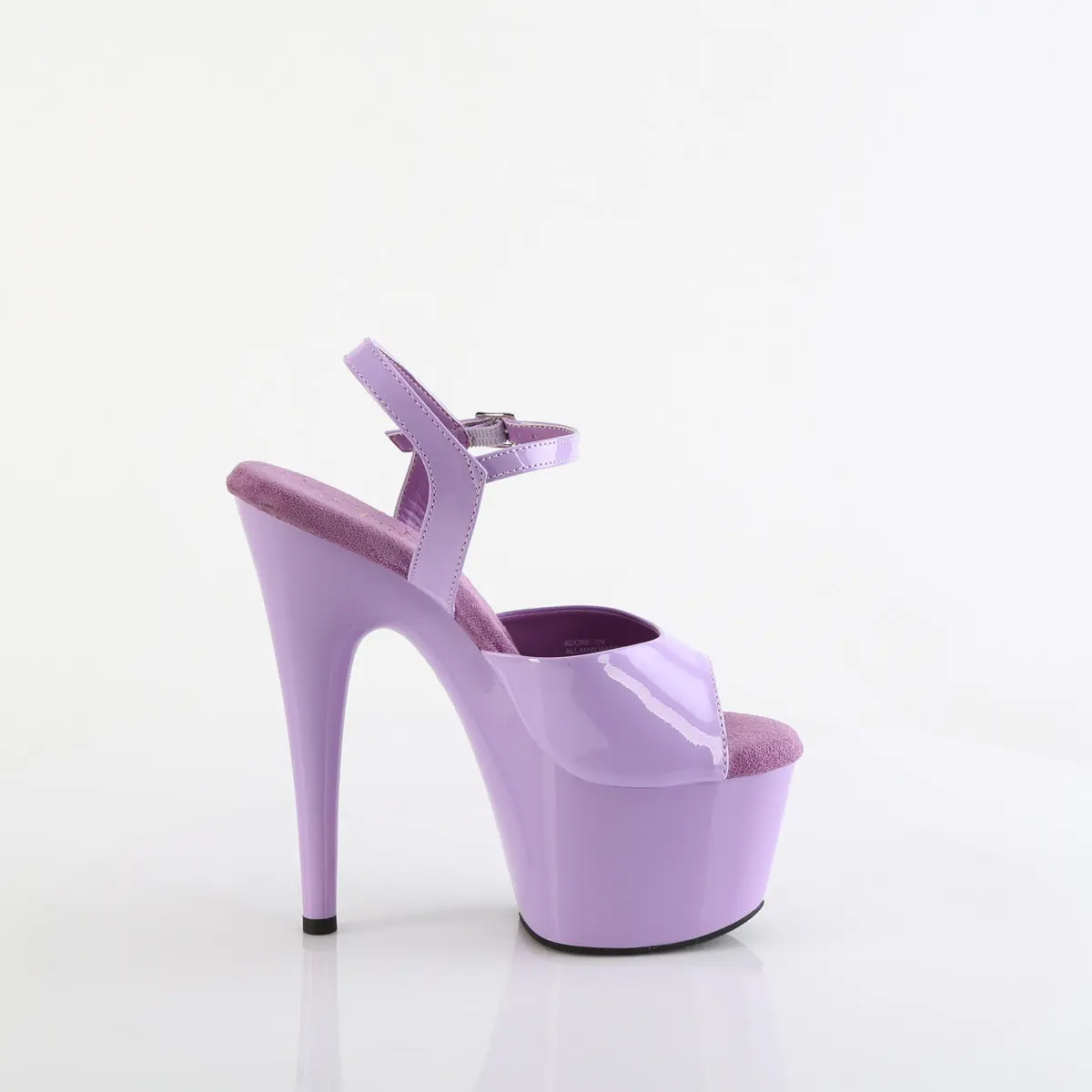 Women's Lavender Patent Platform Heels Footwear - 7-inch Heel Ankle Strap Sandals, Elegant Party & Event Shoes, 2 3/4" (70Mm), Events, High Heeled