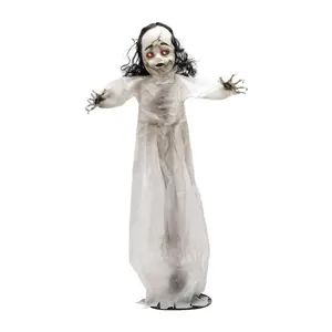 Halloween Haunted Doll LED Animatronic 3ft Spooky Decoration for Halloween Party