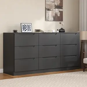Modern Wide Chest of Drawers, 9 Drawers Dresser for Bedroom Modern Wide Chest of Drawers, 9 Drawers Dresser for Bedroom