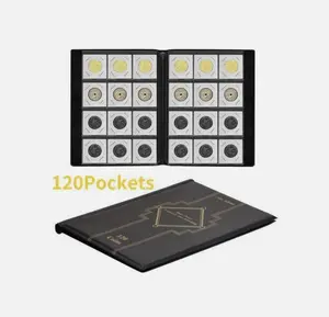 120-Pocket Coin Flip Holder Album 2.2X2.2 In Waterproof PVC Storage Book for Coin Card Collectors