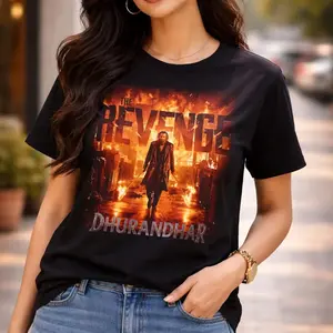 Dhurandhar 2 Revenge Flames Graphic T-Shirt, Trending Bollywood Movie T-Shirt, Dhurandhar 2 Fan Tee, Bollywood Graphic Tee, Movie Inspired T-Shirt, Unisex Graphic Shirt, Gift for Movie Fans