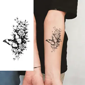 Must-Have Herbal Temporary Tattoo Trending Design Compact & Travel-Friendly Butterfly & Floral Pattern for Stylish Looks