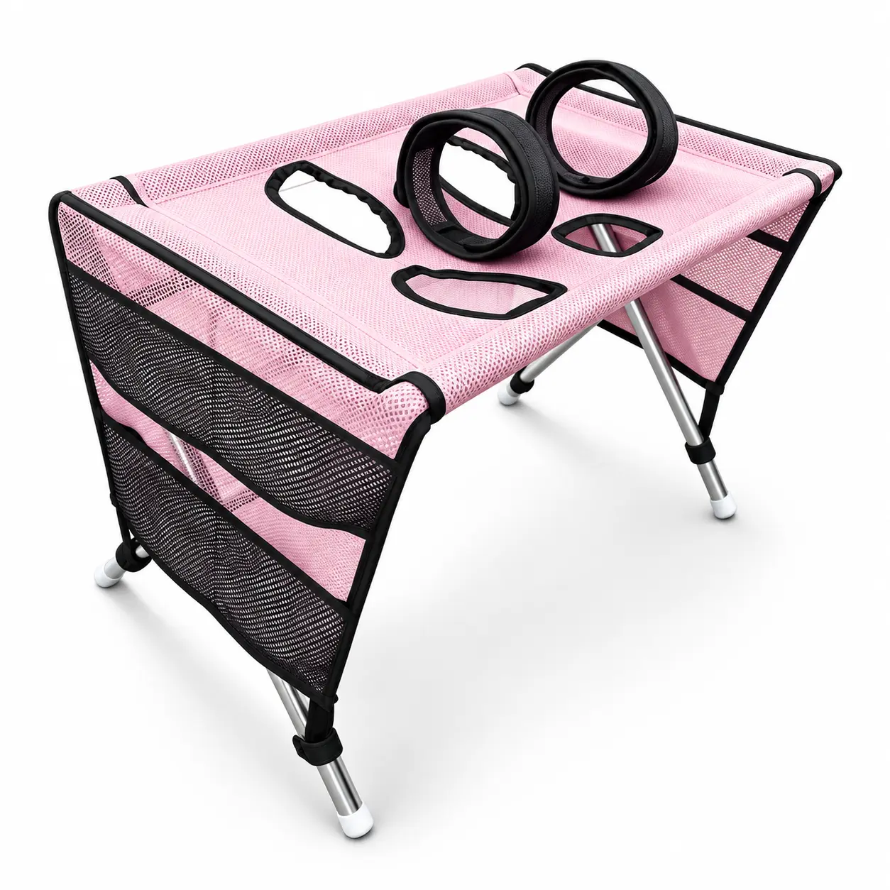 Foldable Pet Grooming Hammock with Stand for Cats & Small Dogs Under 22Lbs, Joint Protection Restraint Tool for At-Home Nail Clipping, Bathing and Grooming