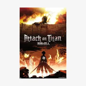 Attack on Titan Fire Poster Premium Wall Art Poster Unframed HD Print Home Office Decor Unique Trendy Gift