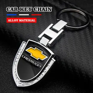 Chevrolet Car Shield Keychain, Durable Anti-Loss Key Ring, Simple Design, Suitable for All Chevrolet Models, Automotive Key Decoration